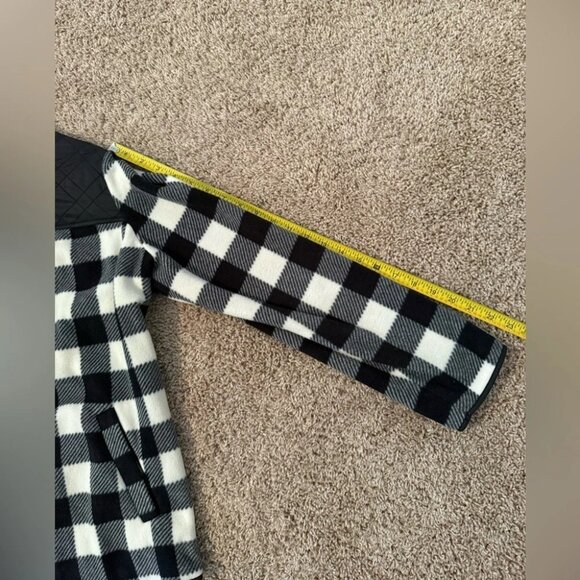 Talbots | Womens Black and White Soft Plaid Zippered Coat | Size 1X - Picture 5 of 7
